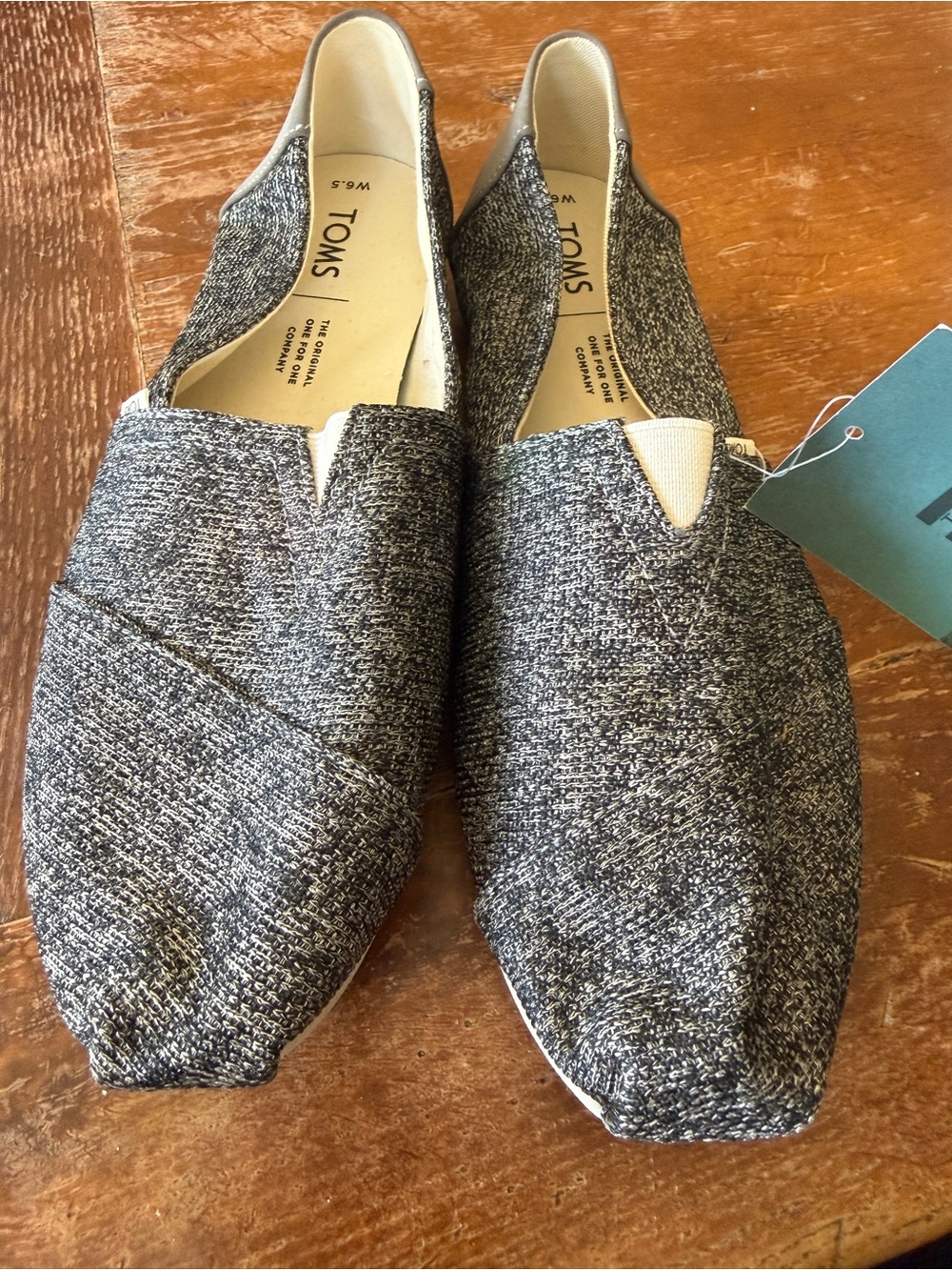 New TOMS women’s  speckled  Knit Canvas Alpargata Slip-On Shoes Sz 6.5